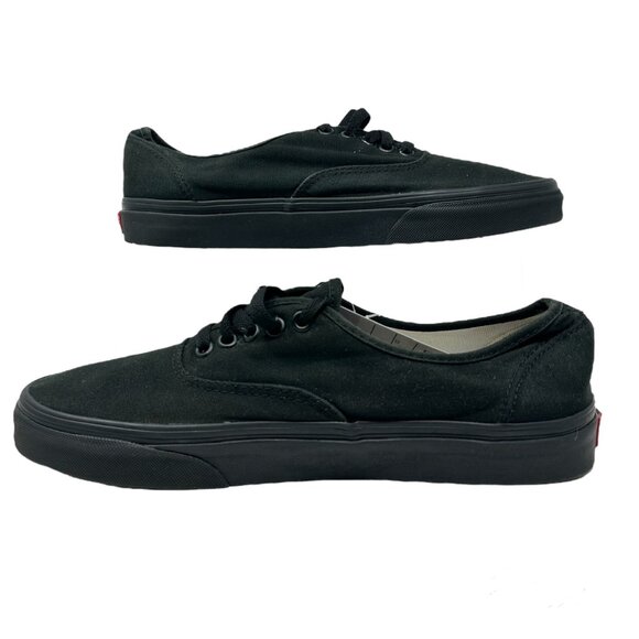 Vans Mens 9 Authentic Low-Top Casual Sneakers Black Canvas Shoes - Picture 3 of 13